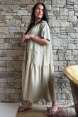 Rustic Nature Linen Blend Smock T Shirt Dress Washed Cedar